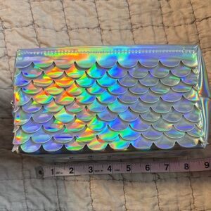 Holographic Scalloped Clutch